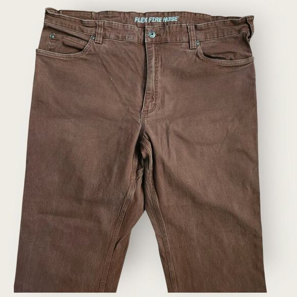 Duluth Flex Fire Hose Jeans Men's Sz 40x28  Brown Straight Leg Durable Workwear - Picture 4 of 9